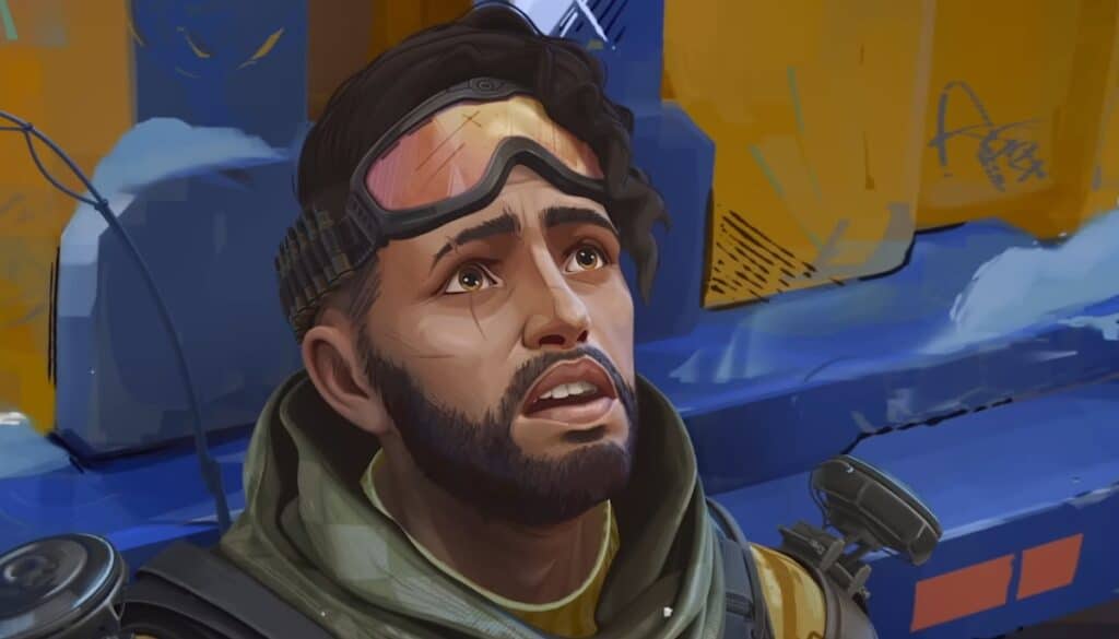Close-up artwork of an Apex Legends character wearing tactical goggles and survival gear, representing ongoing Apex Legends development amid 2026 shutdown rumors.