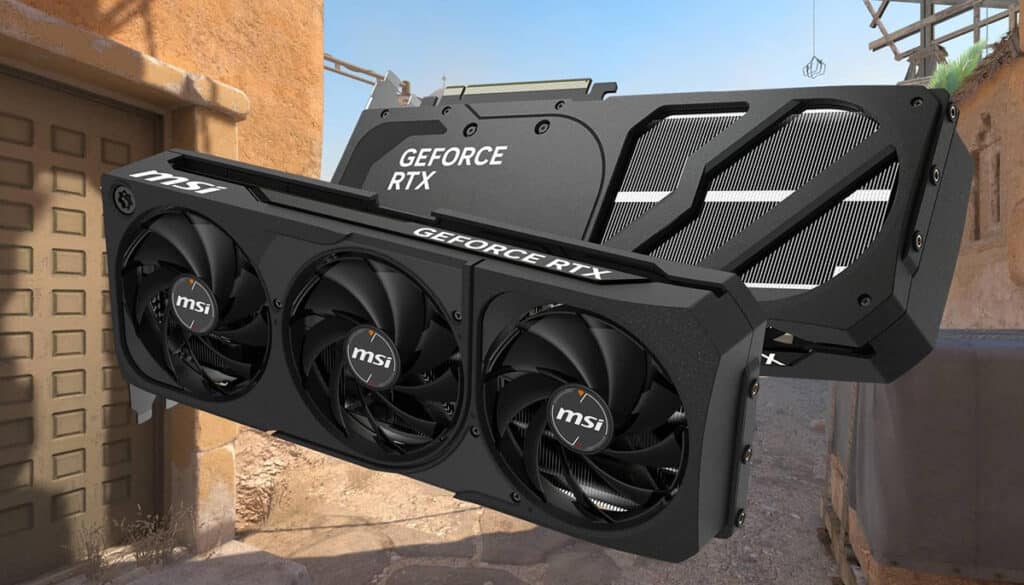 MSI GeForce RTX 5070 triple-fan graphics card, recommended as the best GPU for Counter-Strike 2