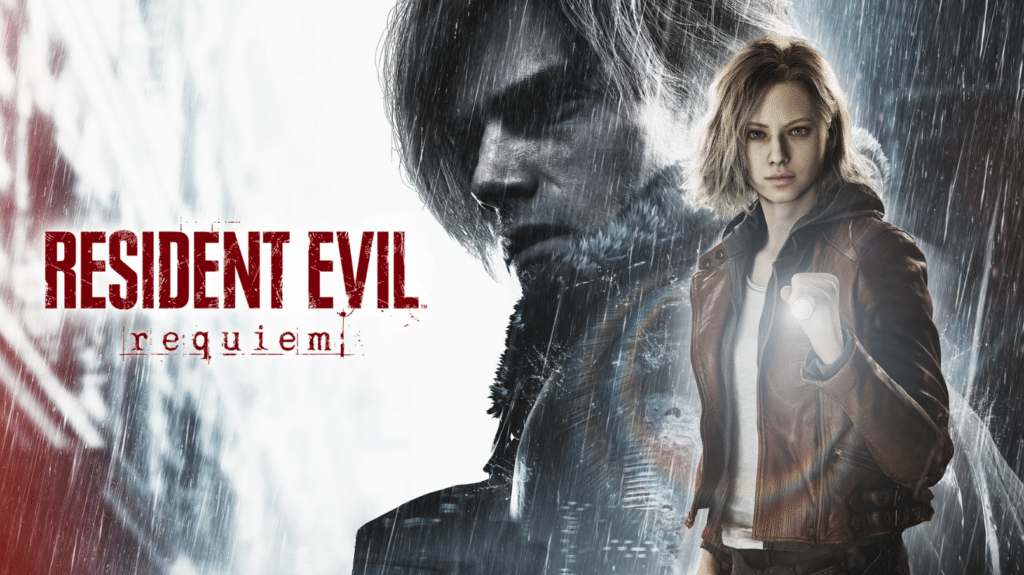 Resident Evil Requiem key art featuring Leon Kennedy and Grace Ashcroft