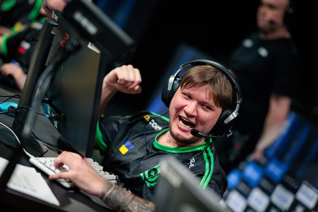 Image of BC.Game Counter-Strike player s1mple celebrating while competing at IEM Krakow 2026