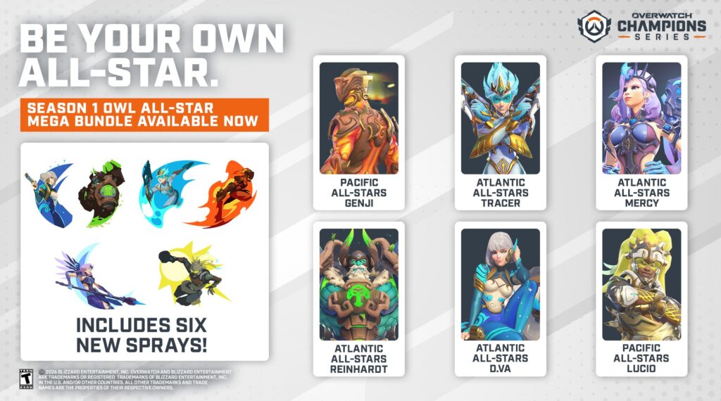 Blizzard releases Season 1 Overwatch League All-Star Mega Bundle