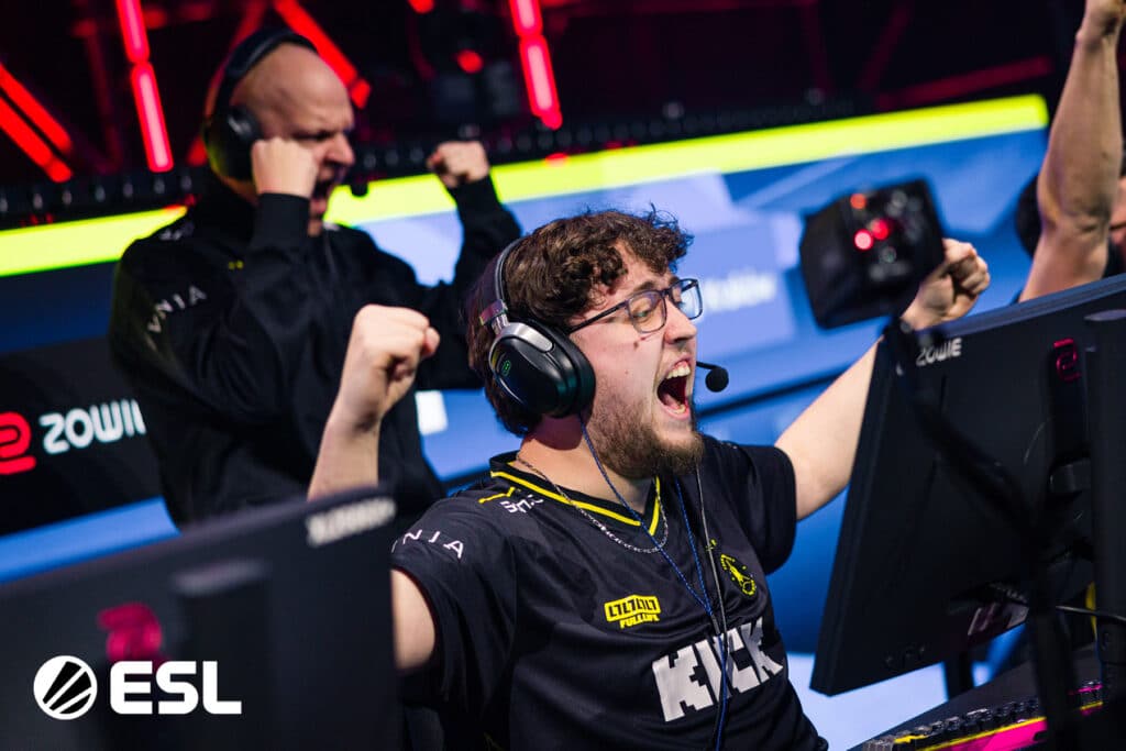 Image of Team Vitality Counter-Strike player ZywOo cheering while competing at IEM Krakow 2026