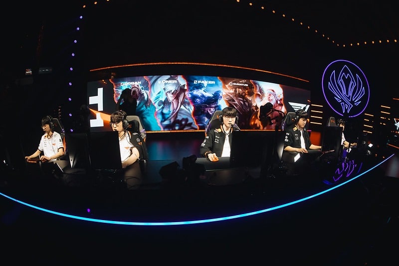 Image of T1 at MSI 2025 Bracket Stage.