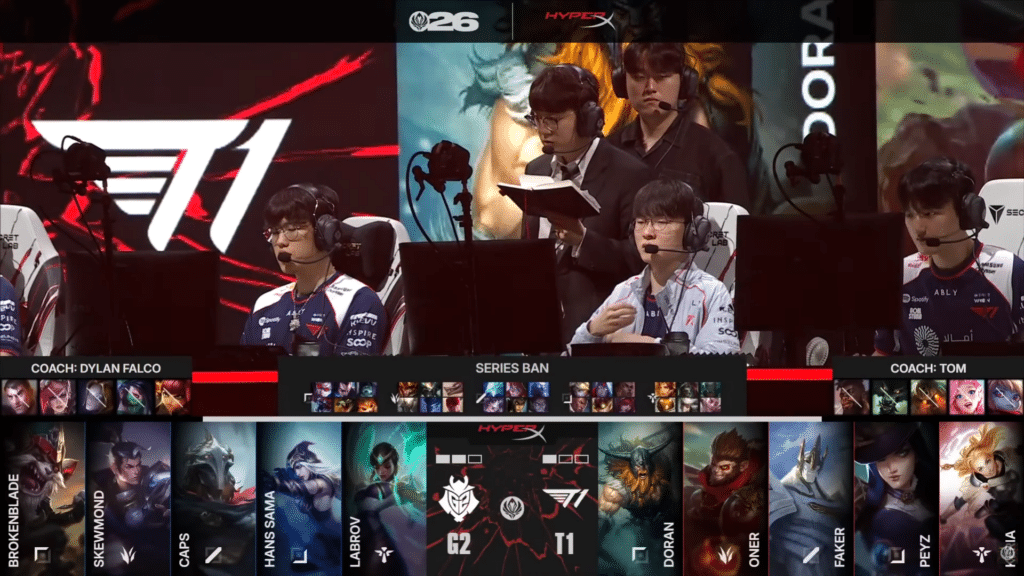 Image of T1 during the drafting stage of MSI 2026.